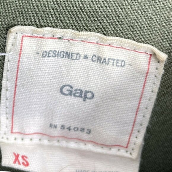 Gap Jacket Womens Sz XS Green Camo Button Up Collared Shoulder Strap Long Sleeve - Picture 5 of 7
